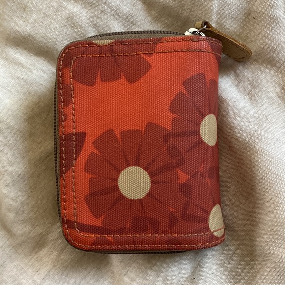 RARE! Orla Kiely Rhododendron Square Zip Wallet Coin Purse Bifold Wallet - Picture 6 of 9